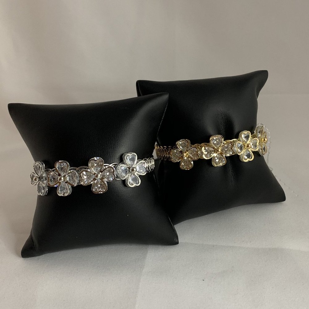 Shamrock Rhinestone Stretch Bracelet Set